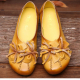 SOCOFY Flower Tassel Soft Leather Slip On Flat Casual Vintage Shoes for Flat & Loafers