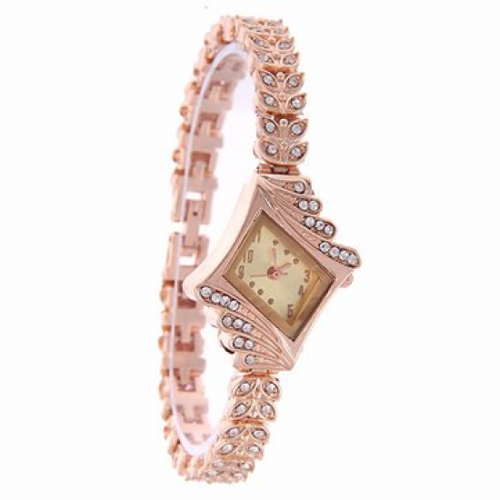 Trendy Quartz Diamond Chain Watch Rose Gold Rhinestone Quartz Watch For Women for Women Watches