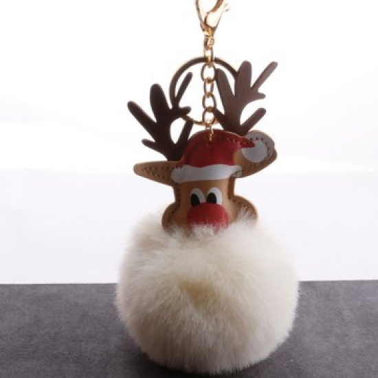 Cartoon Antler Fur Ball Pendant Bag Accessory For Women for Bag Accessories