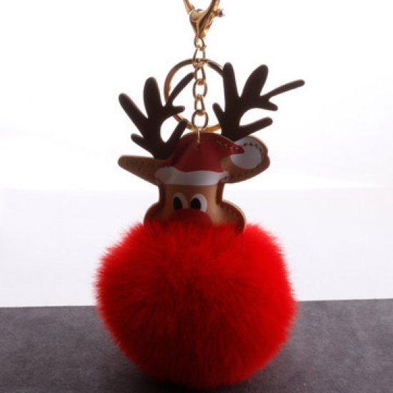 Cartoon Antler Fur Ball Pendant Bag Accessory For Women for Bag Accessories