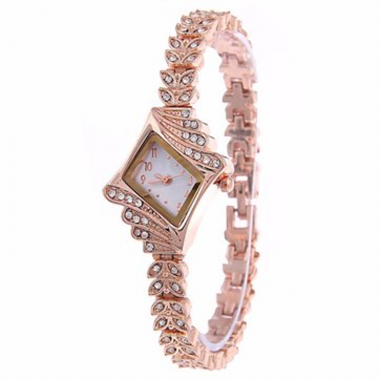 Trendy Quartz Diamond Chain Watch Rose Gold Rhinestone Quartz Watch For Women for Women Watches