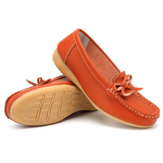Flower Leather Soft Flat Shoes for Flat & Loafers