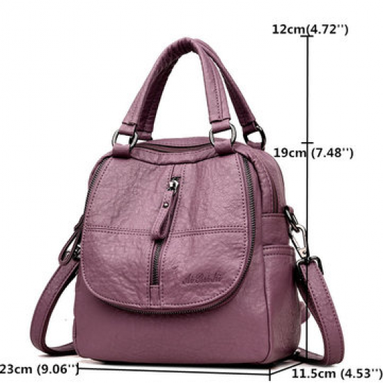 Women High-end Multifunction Soft PU Leather Handbag Double Layer Large Capacity Backpack for Handbags