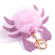 Women Faux Fur Crab Shape Bag Accessories Key Holder for Bag Accessories