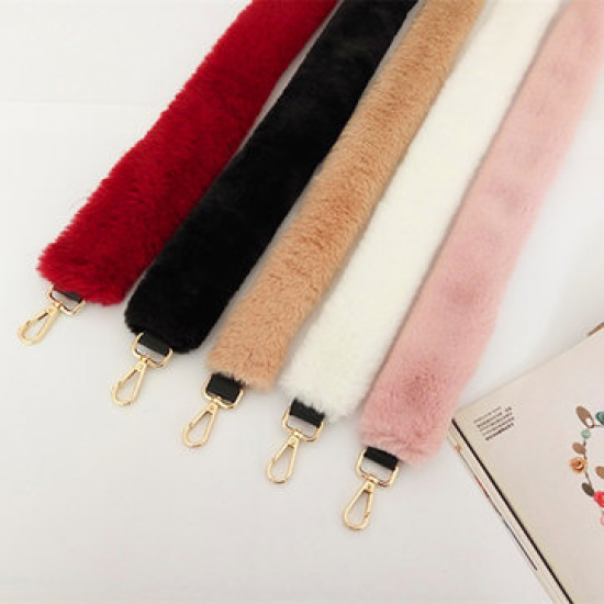 Women Fuzzy Solid Shoulder Strap Casual Bag Accessories for Bag Accessories