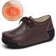 Women Casual Winter Warm Plush Lining Leather Lace Up Platforms Shoes for Flat & Loafers