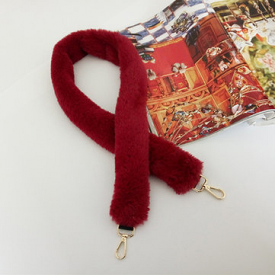 Women Fuzzy Solid Shoulder Strap Casual Bag Accessories for Bag Accessories