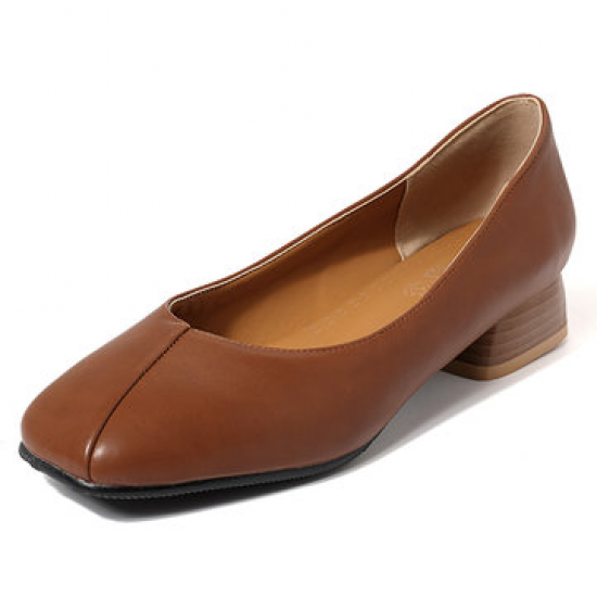 Elegant Color Round Toe Low Heel Loafers for Pumps