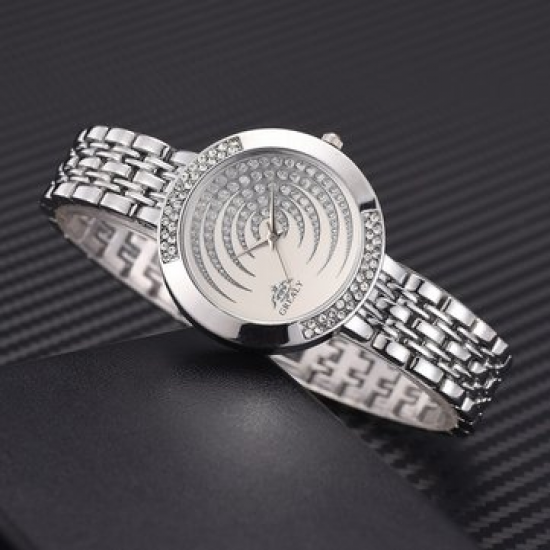 Trendy Gypsophila Quartz Watch Stainless Steel Band Watch Rhinestone Women Watch for Women Watches
