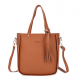 4 PCS Women PU Leather Handbag Tassel Leisure Crossbody Bag Solid Shoulder Bag for Handbags