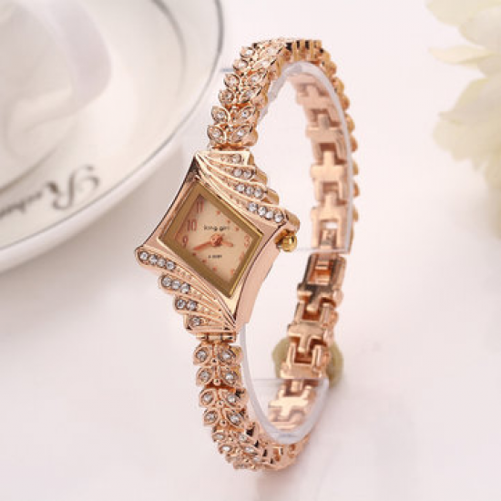 Trendy Quartz Diamond Chain Watch Rose Gold Rhinestone Quartz Watch For Women for Women Watches