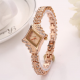 Trendy Quartz Diamond Chain Watch Rose Gold Rhinestone Quartz Watch For Women for Women Watches