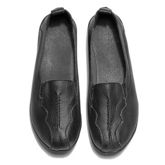 SOCOFY Big Size Pattern Leather Soft Flat Casual Shoes For Women for Flat & Loafers