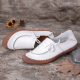 Women Larger Size Cow Split Leather Handmade Stitching Non Slip Casual Loafers for Flat & Loafers